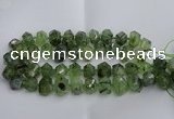 CNG5202 12*16mm - 15*20mm faceted nuggets green rutilated quartz beads