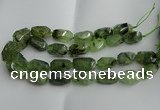 CNG5203 13*18mm - 15*25mm faceted nuggets green rutilated quartz beads