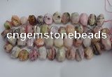 CNG5205 12*16mm - 15*20mm faceted nuggets pink opal gemstone beads