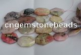 CNG5207 15.5 inches 20*30mm - 25*45mm freeform pink opal gemstone beads