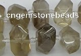 CNG5213 15.5 inches 12*16mm - 15*20mm faceted nuggets smoky quartz beads