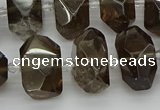 CNG5214 15.5 inches 12*16mm - 15*20mm faceted nuggets smoky quartz beads