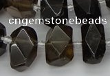 CNG5215 15.5 inches 12*16mm - 15*20mm faceted nuggets smoky quartz beads