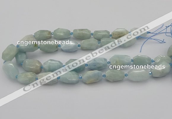CNG5228 15.5 inches 12*16mm - 15*25mm faceted nuggets aquamarine beads