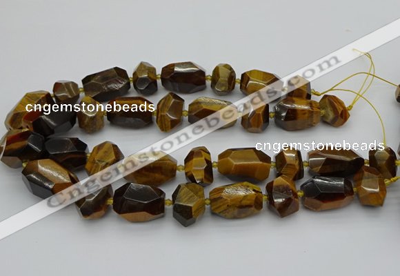 CNG5238 13*18mm - 18*30mm faceted nuggets yellow tiger eye beads