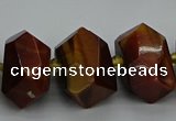 CNG5276 15.5 inches 12*16mm - 15*20mm faceted nuggets red tiger eye beads