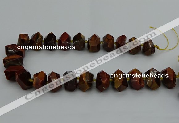 CNG5276 15.5 inches 12*16mm - 15*20mm faceted nuggets red tiger eye beads