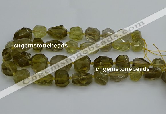 CNG5281 15.5 inches 12*16mm - 18*25mm faceted nuggets lemon quartz beads