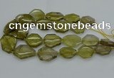 CNG5284 15.5 inches 20*30mm - 35*45mm faceted freeform lemon quartz beads