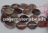 CNG5285 20*30mm - 35*45mm faceted freeform strawberry quartz beads