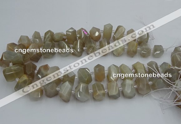 CNG5300 15.5 inches 12*16mm - 15*20mm faceted nuggets moonstone beads