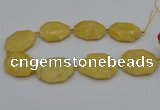 CNG5315 15.5 inches 25*35mm - 35*45mm freeform yellow jade beads