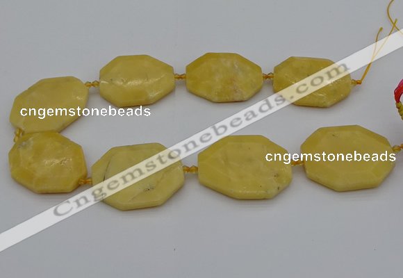 CNG5315 15.5 inches 25*35mm - 35*45mm freeform yellow jade beads