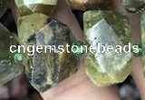 CNG5325 15.5 inches 12*16mm - 15*20mm faceted nuggets green garnet beads