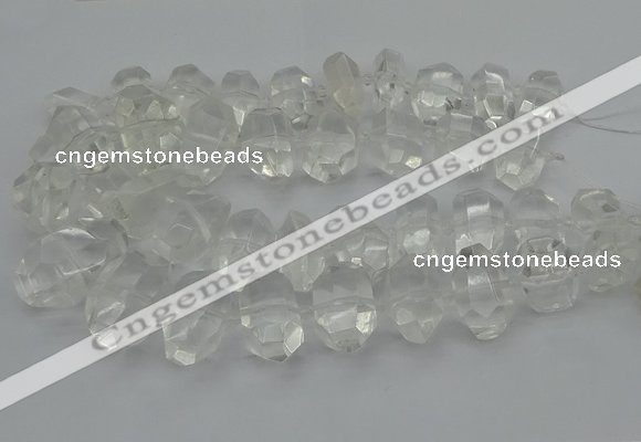 CNG5335 15.5 inches 13*18mm - 20*30mm faceted nuggets white crystal beads