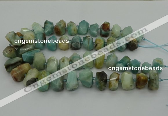 CNG5337 15.5 inches 12*16mm - 15*20mm faceted nuggets amazonite beads