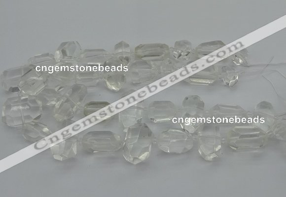 CNG5343 15.5 inches 12*16mm - 15*25mm faceted nuggets white crystal beads