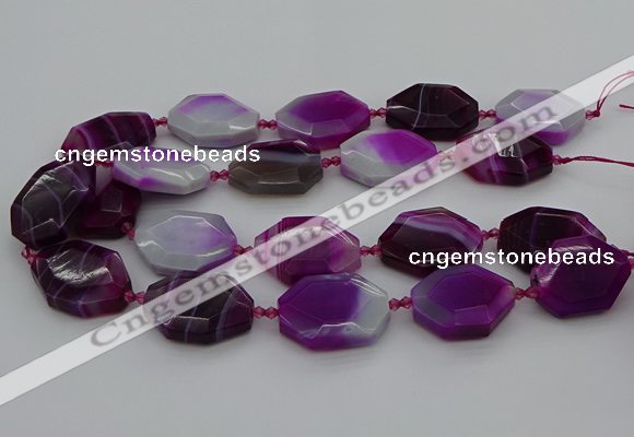 CNG5345 15.5 inches 25*35mm - 30*40mm faceted freeform agate beads