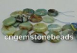 CNG5352 15.5 inches 20*30mm - 35*45mm faceted freeform amazonite beads