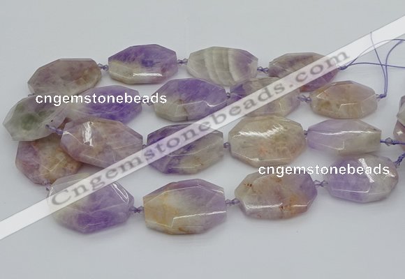 CNG5357 20*30mm - 35*45mm faceted freeform lavender amethyst beads