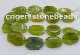 CNG5358 15.5 inches 20*30mm - 35*45mm faceted freeform lemon jade beads