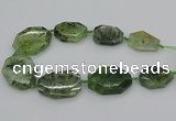 CNG5359 20*30mm - 35*45mm faceted freeform green rutilated quartz beads