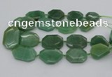 CNG5361 20*30mm - 35*45mm faceted freeform green aventurine beads