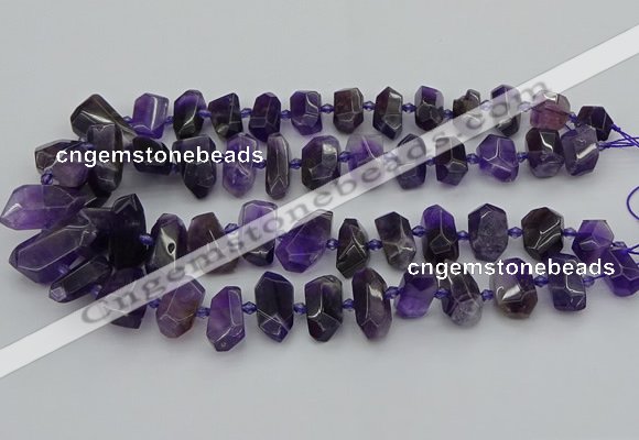 CNG5365 15.5 inches 12*16mm - 15*25mm faceted nuggets amethyst beads