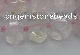 CNG5366 15.5 inches 12*16mm - 15*20mm faceted nuggets rose quartz beads