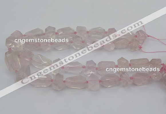 CNG5371 15.5 inches 12*16mm - 18*25mm faceted nuggets rose quartz beads