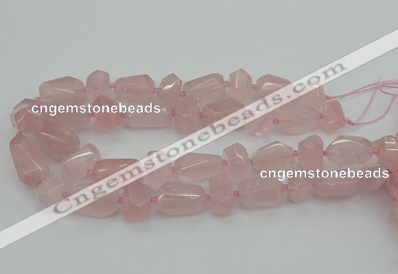 CNG5372 15.5 inches 12*16mm - 18*25mm faceted nuggets rose quartz beads