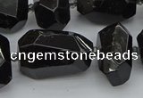 CNG5373 12*16mm - 18*25mm faceted nuggets black tourmaline beads