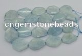 CNG5375 15.5 inches 20*30mm - 35*45mm faceted freeform aquamarine beads