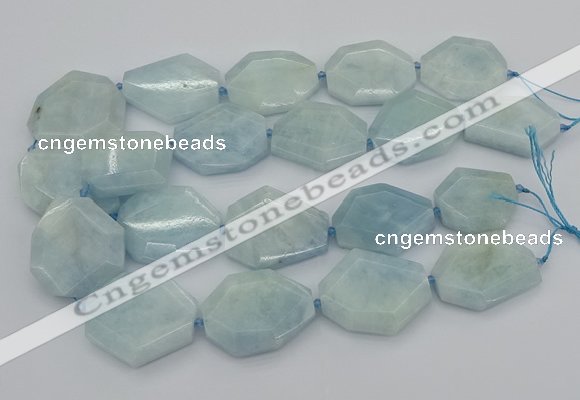 CNG5375 15.5 inches 20*30mm - 35*45mm faceted freeform aquamarine beads