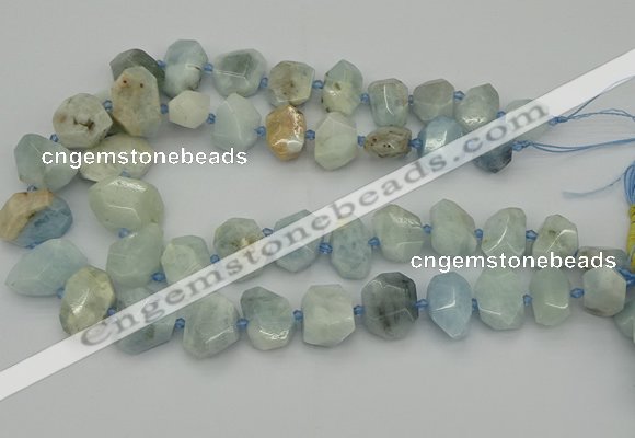 CNG5383 15.5 inches 12*16mm - 18*25mm faceted nuggets aquamarine beads