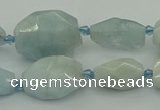 CNG5392 15.5 inches 10*14mm - 15*25mm faceted nuggets aquamarine beads