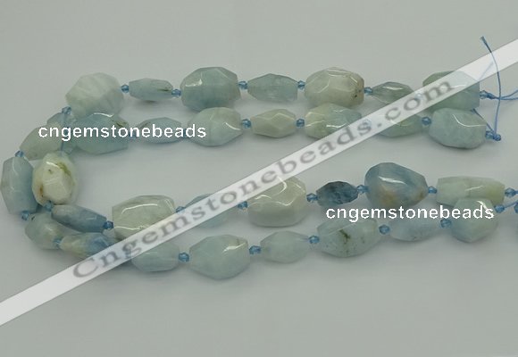 CNG5392 15.5 inches 10*14mm - 15*25mm faceted nuggets aquamarine beads