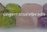 CNG5393 15.5 inches 12*16mm - 15*25mm faceted nuggets mixed quartz beads