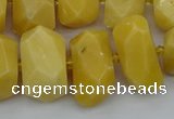 CNG5402 15.5 inches 12*16mm - 15*20mm faceted nuggets yellow jade beads