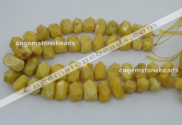 CNG5402 15.5 inches 12*16mm - 15*20mm faceted nuggets yellow jade beads