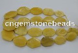 CNG5405 15.5 inches 20*30mm - 35*45mm faceted freeform yellow jade beads