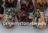 CNG5415 12*16mm - 15*20mm faceted nuggets red snowflake obsidian beads