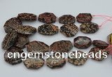 CNG5417 20*30mm - 35*45mm faceted freeform red snowflake obsidian beads
