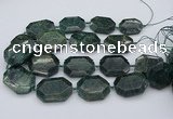 CNG5419 20*30mm - 35*45mm faceted freeform green apatite beads