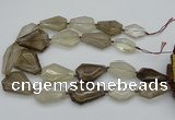 CNG5420 20*30mm - 35*45mm faceted freeform smoky quartz beads