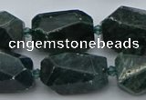 CNG5424 12*16mm - 15*25mm faceted nuggets green apatite beads