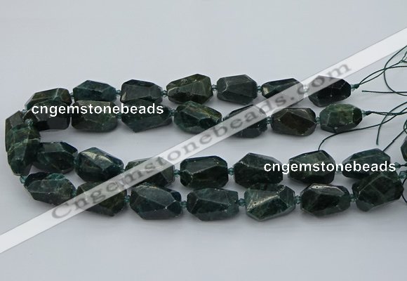 CNG5424 12*16mm - 15*25mm faceted nuggets green apatite beads