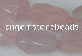 CNG5444 12*16mm - 15*25mm faceted nuggets rose quartz beads