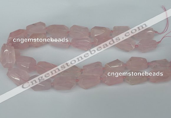 CNG5444 12*16mm - 15*25mm faceted nuggets rose quartz beads