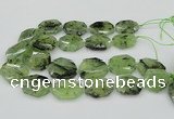 CNG5450 20*30mm - 35*45mm faceted freeform green rutilated quartz beads